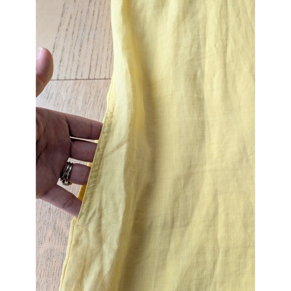 Tommy‎ Bahama Women's Yellow Linen Ruffle V Neck Sleeveless Casual Dress S/P - Picture 4 of 8